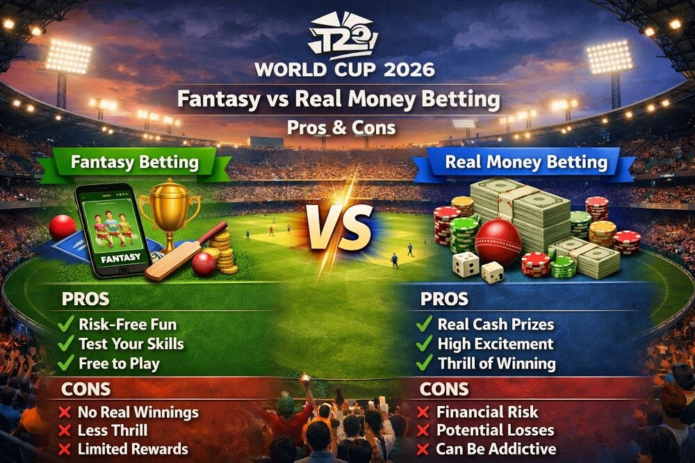 T20 World Cup 2026: Fantasy vs Real Money Betting – Pros & Cons